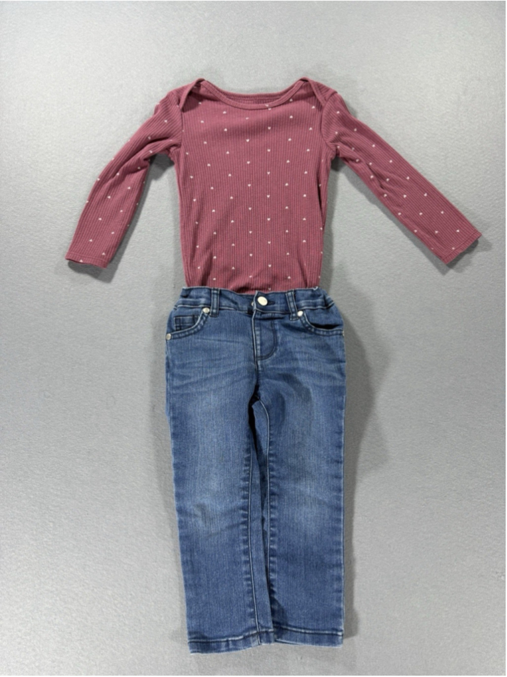 Pink Carter Long Sleeve Children’s Place Super Skinny Jeans 24 Month 2T Outfit